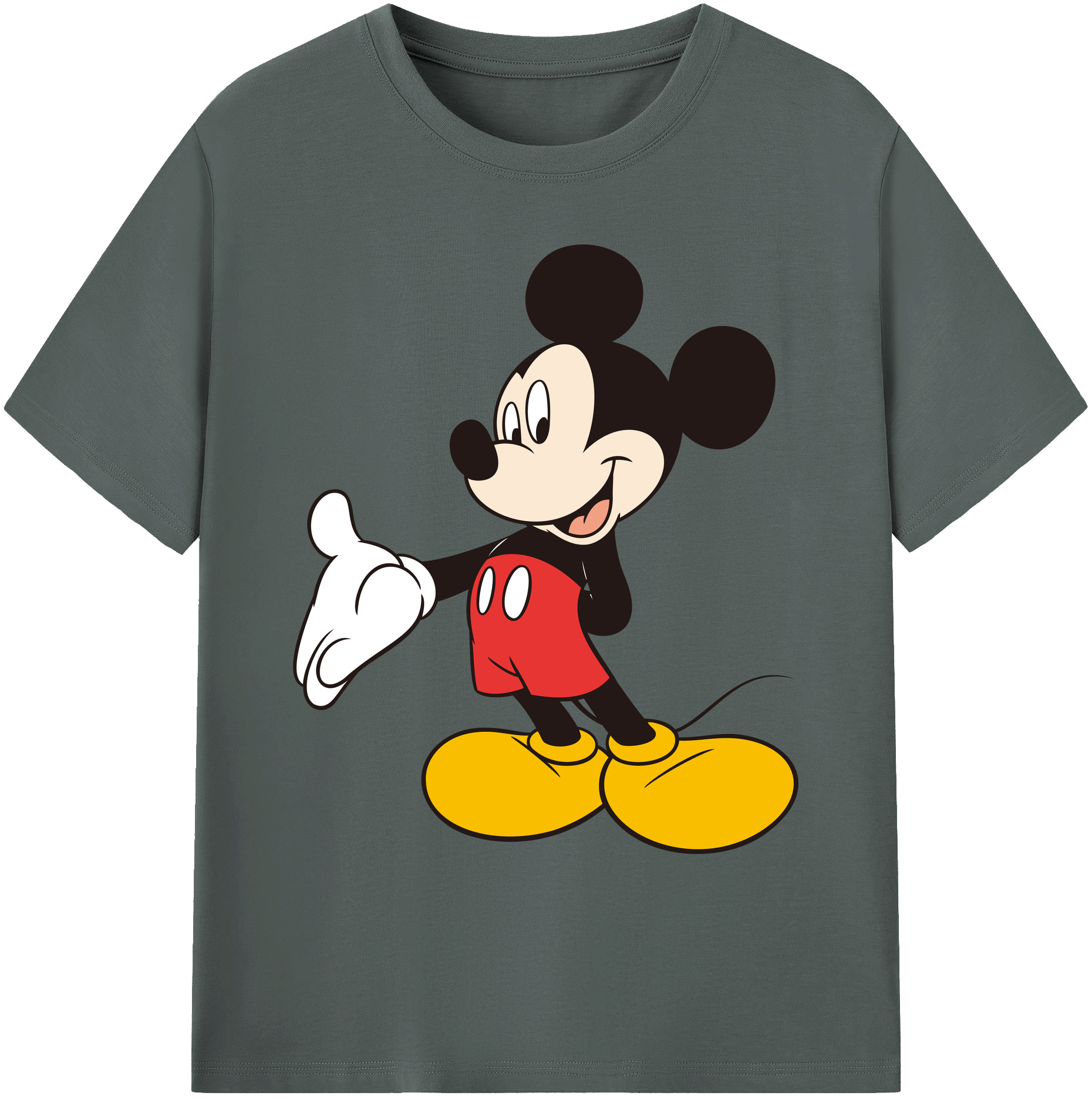 ミッキーマウス Mickey Mouse 綿100％ メンズ半袖Tシャツ｜肌触りやわらか＆通気性